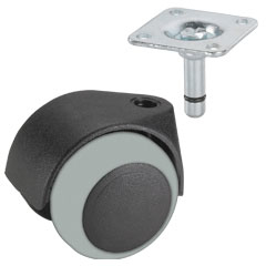 Dörner + Helmer 761101 Möbelrad Schwarz, Grau Parkett 30 kg Thermoplastisches Elastomer (TPE) 4 cm 1 Stück(e)