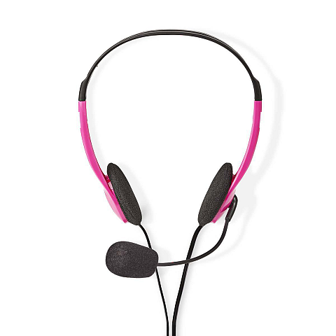 Nedis CHST100PK Kopfhörer & Headset Kabelgebunden Kopfband Ausbildung Pink