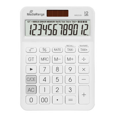 MediaRange MROS191 Taschenrechner Desktop Einfacher Taschenrechner Weiß