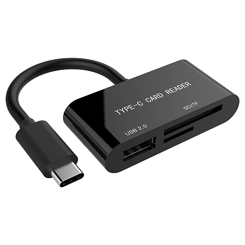 Gembird UHB-CR3-02 Kartenleser USB 3.2 Gen 1 (3.1 Gen 1) Type-C Schwarz