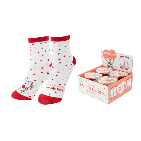 Sheepworld 48531 Socke Weiblich Crew-Socken Rot, Weiß