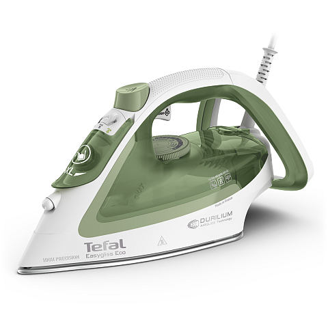 Tefal Easygliss Eco FV5781 Trocken- & Dampfbügeleisen Durilium Airglide Bügelsohle 2800 W Weiß, Grün