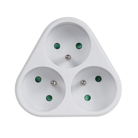 Maclean MCE214 Netzstecker-Adapter Typ E (FR) Typ F Weiß