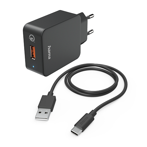Hama 00201625 Ladegerät für Mobilgeräte Handy, Smartphone, Tablets Schwarz AC Schnellladung Drinnen