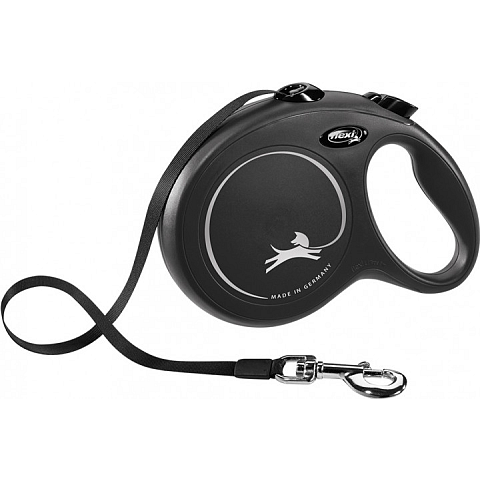 Flexi New Classic L 5 m Schwarz Hund Rückziehbare Leine