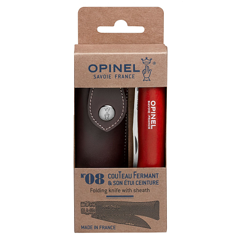 Opinel N°08 Camper/scout Rot