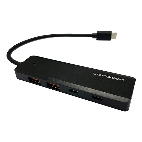 LC-Power LC-HUB-U3-4-C Schnittstellen-Hub USB 3.2 Gen 2 (3.1 Gen 2) Type-A 10000 Mbit/s Schwarz