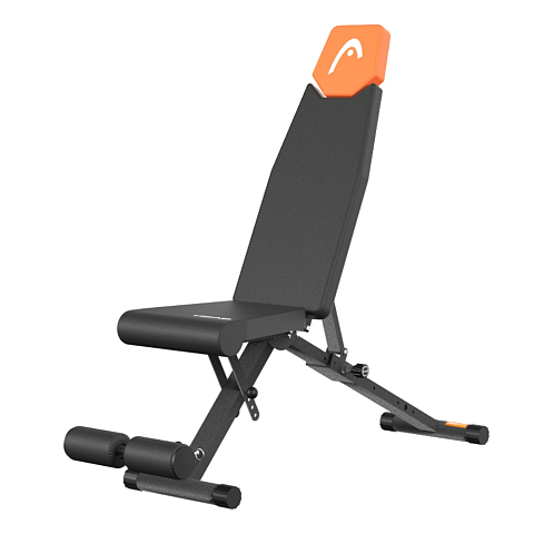 HEAD HA369 Hantelbank/Kraftstation Verstellbare Krafttrainingsbank Einstellbare Rückenlehne Verstellbarer Sitz Schwarz, Orange