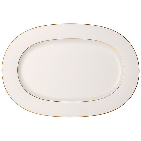 Villeroy & Boch Anmut Gold Porzellan Gold, Weiß Oval Servierplatte