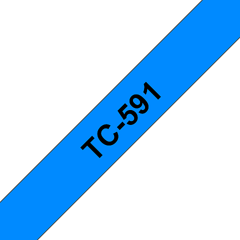 Brother TC-591 Etiketten erstellendes Band Scwarz auf blau