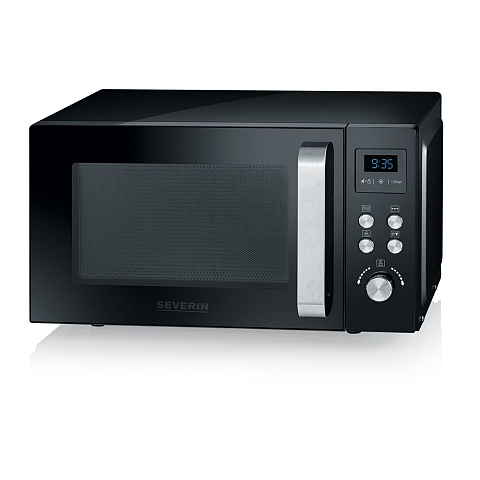 Severin MW 7752 Mikrowelle Schwarz, Edelstahl Kombi-Mikrowelle Arbeitsplatte 25 l 900 W