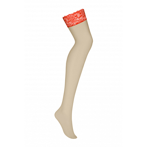 Obsessive 838-STO-3 S/M Strumpfhose/Strumpf Beige, Rot