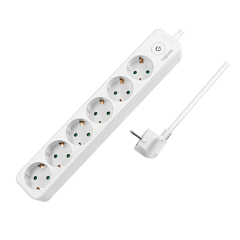 LogiLink LPS247 Verlängerungskabel 1,5 m 6 AC-Ausgänge Drinnen Weiß