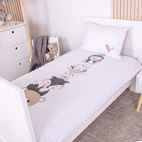 HERDING babybest® Bettwäsche-Set ‘Woodland Crew’ – 100×135 cm, Renforcé