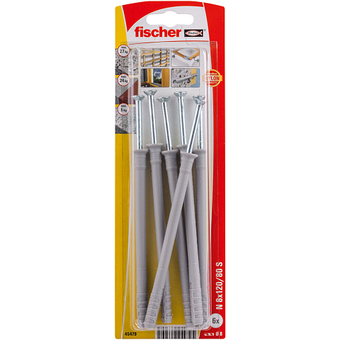 Fischer 45479 Schraubanker/Dübel 6 Stück(e) Schrauben- & Dübelsatz 120 mm