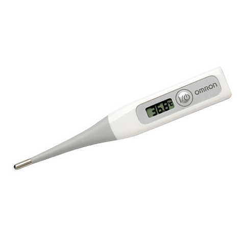 Omron MC-343F-E Digitales Fieberthermometer Kontakt Grau, Weiß Oral, Rechteckig, Unterarm Tasten