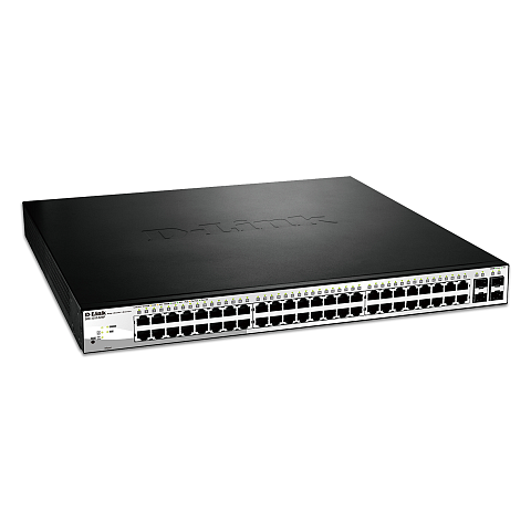 D-Link DGS-1210-52MP Managed L2 Gigabit Ethernet (10/100/1000) Power over Ethernet (PoE) Schwarz, Grau