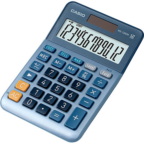 Casio MS-120EM Taschenrechner Desktop Display-Rechner Blau