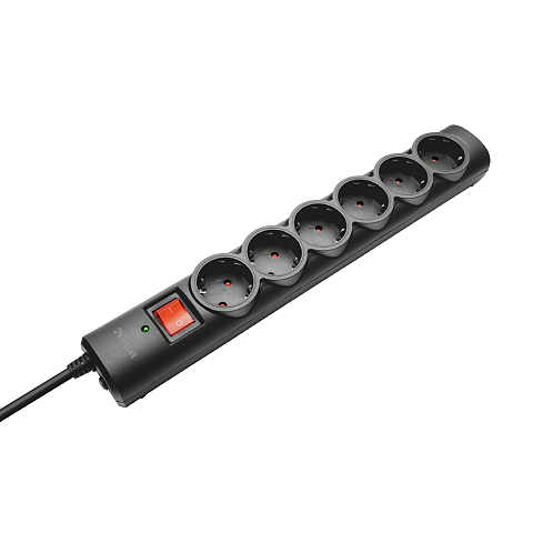 Trust 21059 Spannungsschutz Schwarz 6 AC-Ausgänge 1,8 m