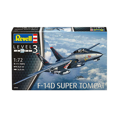 Revell Grumman F-14D Super Tomcat Starrflügelflugzeug-Modell Montagesatz 1:72