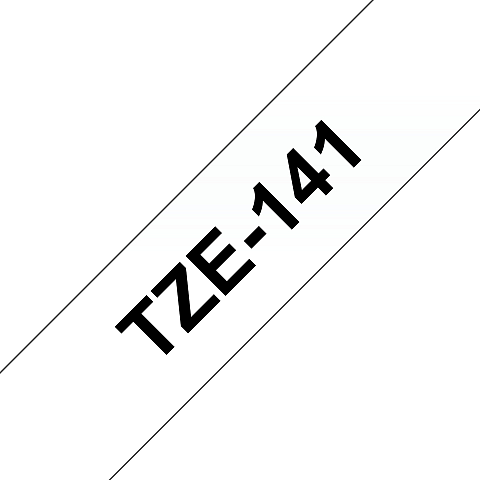 Brother TZE-141 Etiketten erstellendes Band Schwarz auf transparent