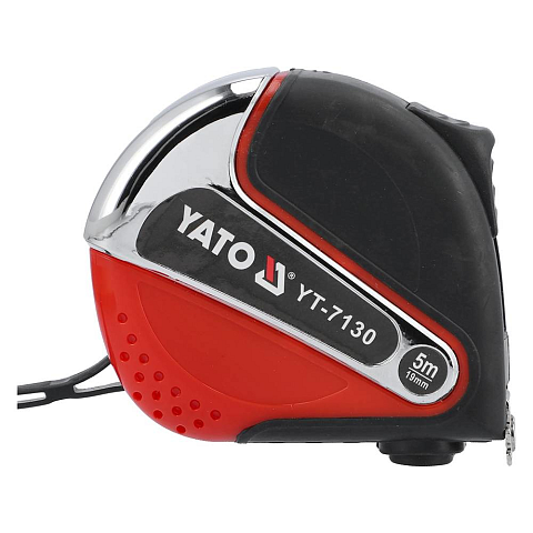 Yato YT-7130 Maßband 5 m Acrylnitril-Butadien-Styrol (ABS), Gummi Schwarz, Rot, Edelstahl