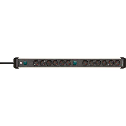 Brennenstuhl 1391030200 Verlängerungskabel 3 m 12 AC-Ausgänge Drinnen Schwarz, Silber