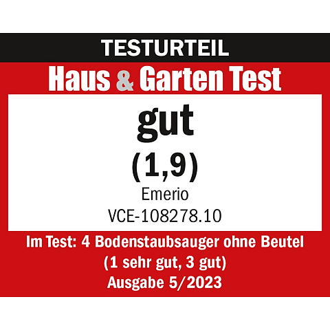 Emerio VCE-108278.10 Staubsauger 2 l Zylinder-Vakuum Trocken 900 W Staubbeutel