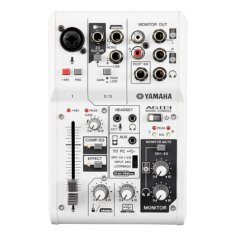 Yamaha AG03 Audio-Mixer 3 Kanäle Weiß