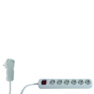 REV 0012626114 Verlängerungskabel 2 m 6 AC-Ausgänge Drinnen Weiß
