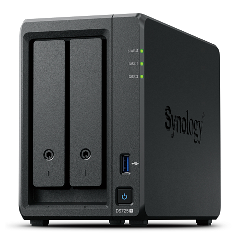 Synology DiskStation DS725+ NAS & Speicherserver Ryzen Embedded R1600 4 GB DDR4 0 TB Schwarz