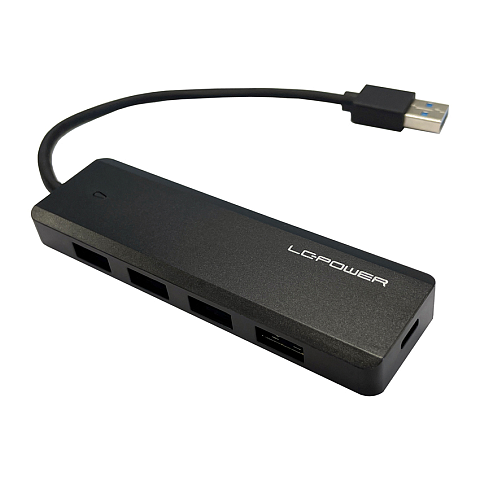 LC-Power LC-HUB-U3-4-V2 Schnittstellen-Hub USB 3.2 Gen 1 (3.1 Gen 1) Type-A 5 Mbit/s Schwarz
