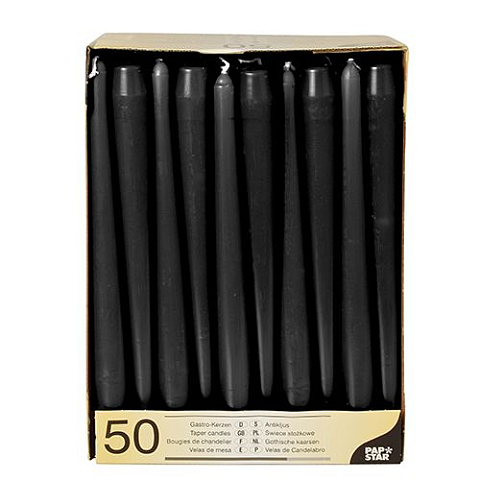Papstar 10392 Wachskerze Rund Schwarz 50 Stück(e)