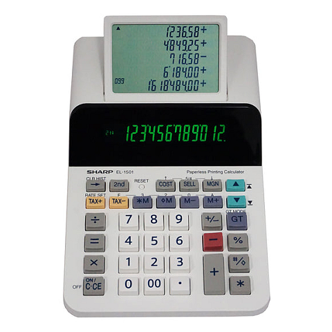 Sharp EL-1501 Taschenrechner Desktop Druckrechner Mehrfarbig, Weiß