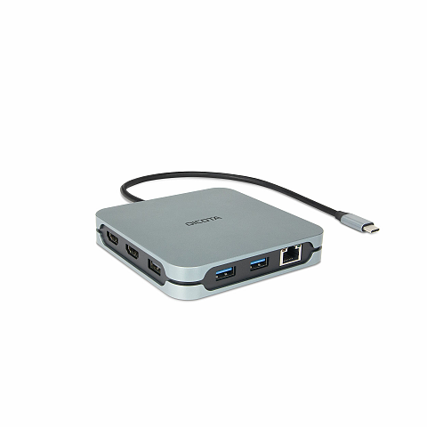 DICOTA D32057 Schnittstellen-Hub USB Typ-C 10000 Mbit/s Silber