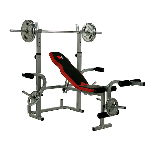 HAMMER Bermuda XT Olympische Hanteltrainingsbank Schwarz, Rot, Silber