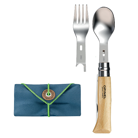Opinel Picnic+ Utensil Grau, Holz
