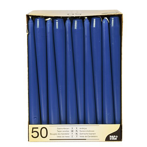 Papstar 17965 Wachskerze Rund Blau 50 Stück(e)