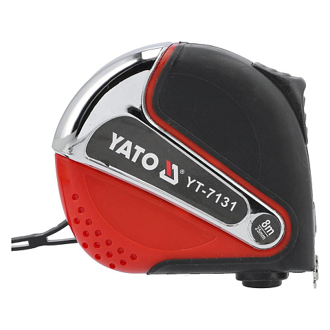 Yato YT-7131 Maßband 8 m Acrylnitril-Butadien-Styrol (ABS), Gummi Schwarz, Rot, Edelstahl