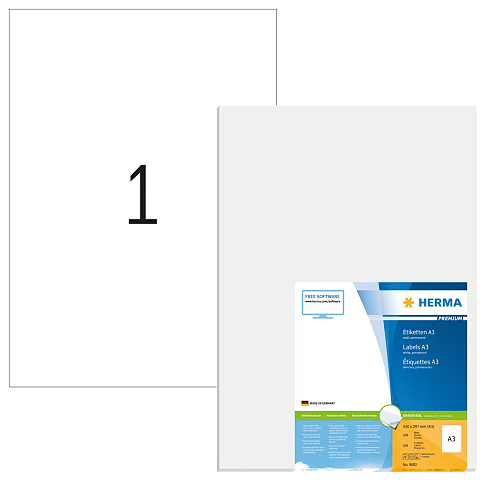 HERMA A3-Etiketten Premium 297x420 mm weiß Papier matt 100 St.