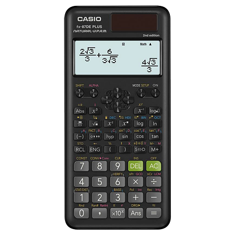 Casio FX-87DE Plus 2nd edition Taschenrechner Tasche Wissenschaftlicher Taschenrechner Schwarz