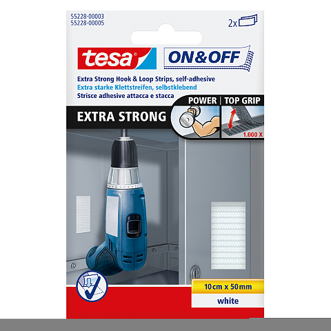 TESA 55228-00003 Klettverschluss Weiß 2 Stück(e)