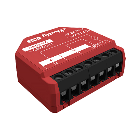 Shelly 1PM Gen3 Intelligenter Schalter Rot