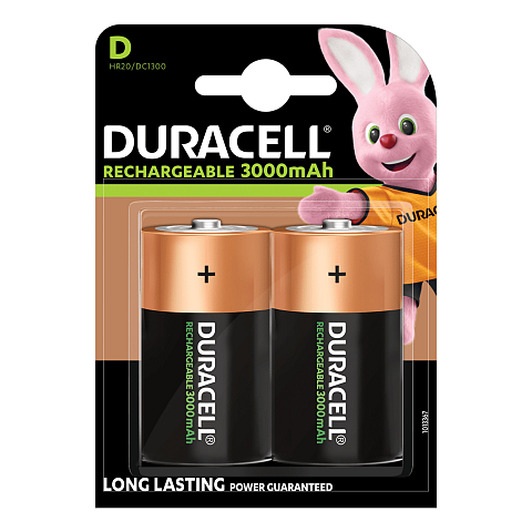 Duracell 5000394055995 Haushaltsbatterie Wiederaufladbarer Akku D Nickel-Metallhydrid (NiMH)