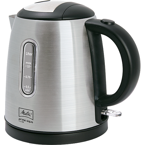 Melitta Prime Aqua mini Top Wasserkocher 1 l 2200 W Schwarz, Edelstahl