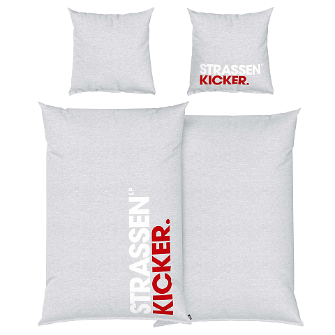 HERDING STRASSENKICKER Bettwäsche-Set ‘Hellgrau’ – 135×200, Renforcé