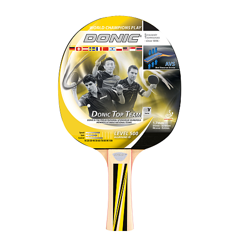 Donic Schildkröt Top Team 500 Tischtennisplatte Schwarz, Holz, Gelb