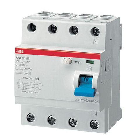ABB F204 A-63/0,03 Stromunterbrecher Fehlerstromschutzschalter Typ A 4