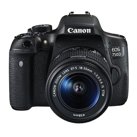 Canon EOS 750D + EF-S 18-55mm SLR-Kamera-Set 24,2 MP CMOS 6000 x 4000 Pixel Schwarz