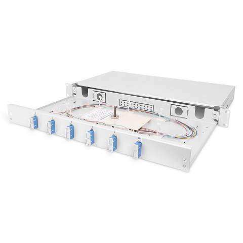 Digitus LWL-Spleißbox, 1HE, bestückt, 6x SC DX, OS2